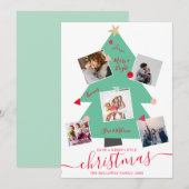 Moderne kerstboom 5 foto-collage aankondiging (Voorkant / Achterkant)