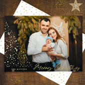 Moderne kerstboom aangepaste foto folie feestdagenkaart