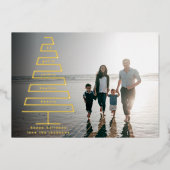 Moderne kerstboom aangepaste namen foto folie feestdagenkaart (Voorkant)