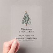 Moderne Kerstboom Acryl Feest Uitnodigingen (Insitu (Draagbaar))