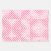 Moderne Kerstboom & Auto in Blauw Roze Strepen Inpakpapier Vel (Voorkant 3)