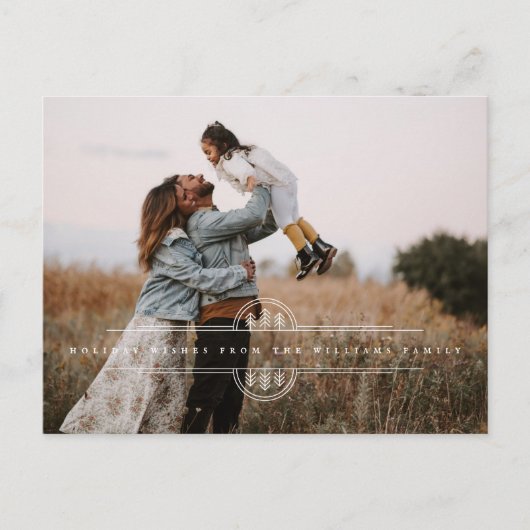 Moderne Kerstboom Banner Flat Holiday Kaart (Voorkant)