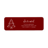 Moderne kerstboom bewegend retouradres etiket (Voorkant)