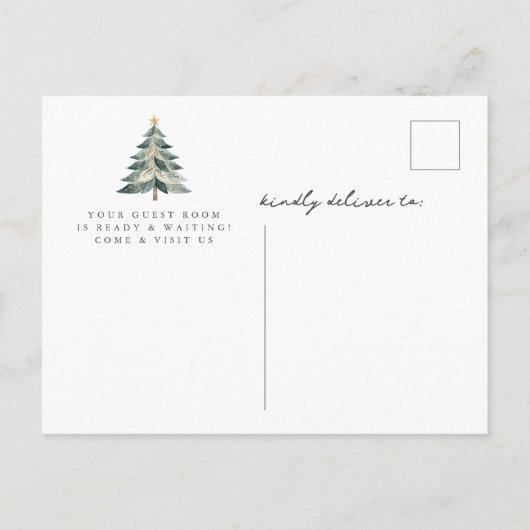 Moderne kerstboom bewegende aankondiging (Achterkant)