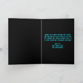 Moderne Kerstboom Blauwe Sterren Lichten op Zwart Kaart (Binnen)