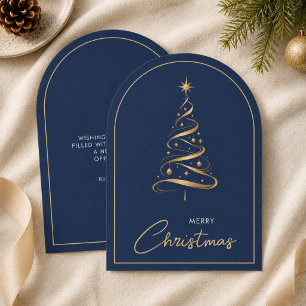 Moderne Kerstboom Blauwe Zakelijke Kerstkaart