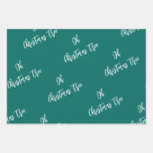 Moderne kerstboom, Blauwgroen, Aqua, Rood Inpakpapier Vel (Voorkant 3)