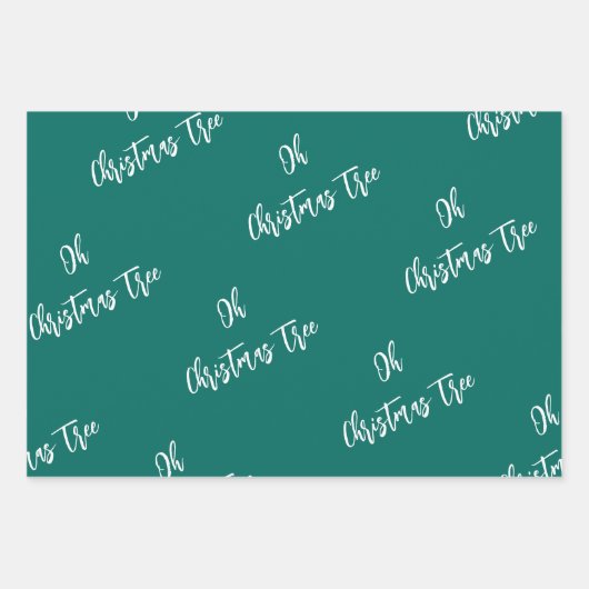 Moderne kerstboom, Blauwgroen, Aqua, Rood Inpakpapier Vel (Voorkant 3)