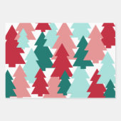 Moderne kerstboom, Blauwgroen, Aqua, Rood Inpakpapier Vel (Voorkant 2)