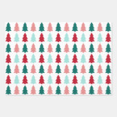 Moderne kerstboom, Blauwgroen, Aqua, Rood Inpakpapier Vel (Voorkant)