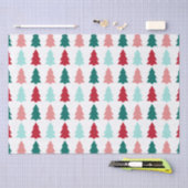 Moderne kerstboom, Blauwgroen, Aqua, Rood Tissuepapier (Craft)