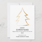 Moderne Kerstboom Business Logo Wit Feestdagenkaart (Voorkant)