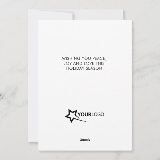 Moderne Kerstboom Business Logo Wit Feestdagenkaart (Achterkant)