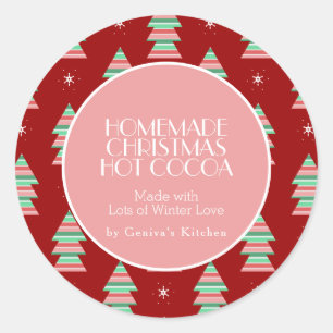 Moderne kerstboom Caca Homemade Mix Ronde Sticker