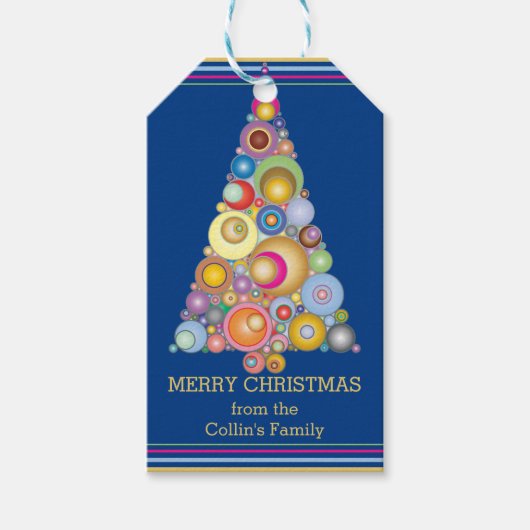 Moderne kerstboom cadeaulabel (Voorkant)