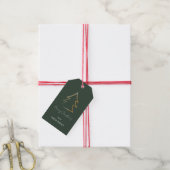 Moderne Kerstboom Cadeaulabel (Met Touw)