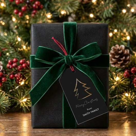 Moderne Kerstboom Cadeaulabel