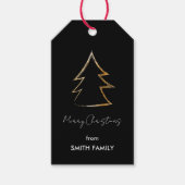 Moderne Kerstboom Cadeaulabel (Voorkant)