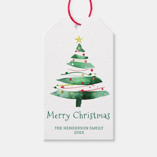 MODERNE KERSTBOOM CADEAULABEL (Voorkant)