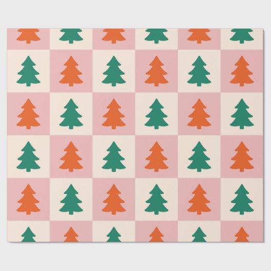 Moderne kerstboom cadeaupapier (Vlak)
