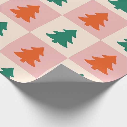 Moderne kerstboom cadeaupapier (Hoek)