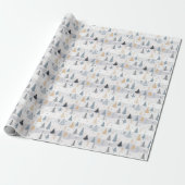 Moderne kerstboom cadeaupapier (Uitgerold)