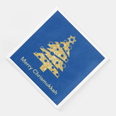 Moderne kerstboom Chrismukkah Paper Napkin Servet (Hoek)