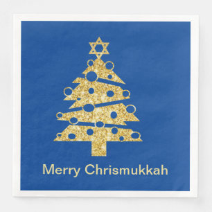 Moderne kerstboom Chrismukkah Paper Napkin Servet