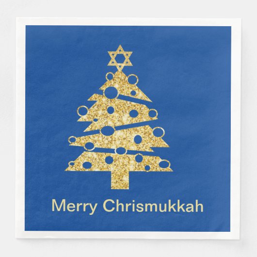 Moderne kerstboom Chrismukkah Paper Napkin Servet (Voorkant)