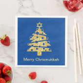 Moderne kerstboom Chrismukkah Paper Napkin Servet (Insitu)