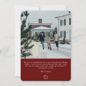 Moderne kerstboom donkerrode aankondiging (Achterkant)