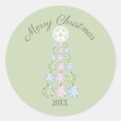 Moderne kerstboom drie paaskleuren op maat ronde sticker (Voorkant)