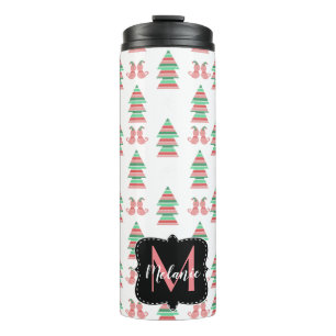 Moderne Kerstboom Elf Katten Sneeuwvlokken Thermosbeker