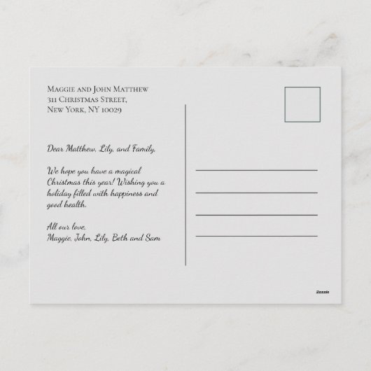 Moderne kerstboom en feestdag voor katten feestdagenkaart (Achterkant)