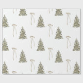 Moderne kerstboom en schattige boog Patroon Cadeaupapier (Vlak)