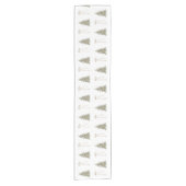 Moderne kerstboom en schattige boog Patroon Korte Tafelloper (Voorkant)