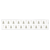 Moderne kerstboom en schattige boog Patroon Korte Tafelloper (Horizontaal)