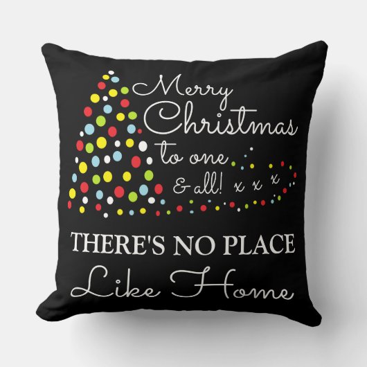 Moderne kerstboom, er is geen plek zoals thuis kussen (Voorkant)