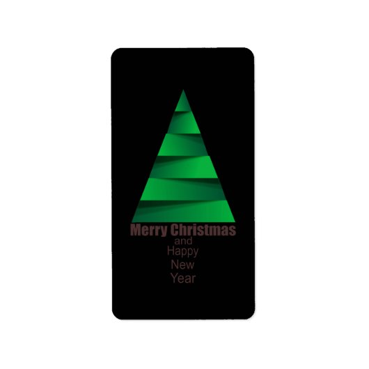 Moderne kerstboom etiket (Voorkant)