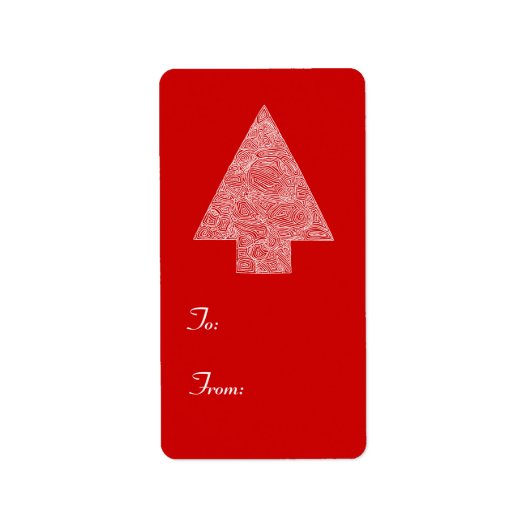 Moderne Kerstboom Etiket (Voorkant)