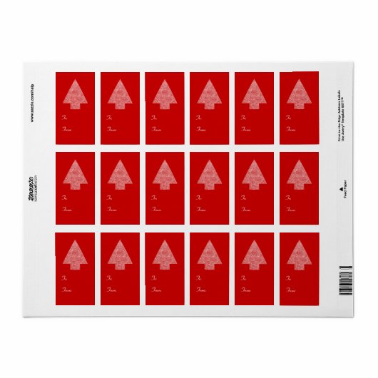 Moderne Kerstboom Etiket (Full Sheet)