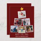 Moderne Kerstboom Familie Foto Collage Feestdagenkaart (Voorkant / Achterkant)