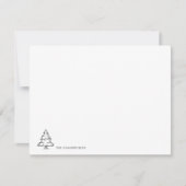 Moderne kerstboom Familienaam Elegant Notitiekaartje (Voorkant)