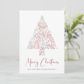 Moderne kerstboom feestdagenkaart (Staand voorkant)