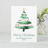 MODERNE KERSTBOOM FEESTDAGENKAART (Staand voorkant)