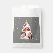 Moderne kerstboom Foto Collage Gray Bedankzakje (Voorkant)