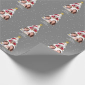 Moderne kerstboom Foto Collage Gray Cadeaupapier (Hoek)