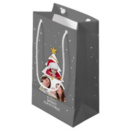 Moderne kerstboom Foto Collage Gray Klein Cadeauzakje