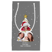 Moderne kerstboom Foto Collage Gray Klein Cadeauzakje (Voorkant)