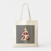 Moderne kerstboom Foto Collage Gray Tote Bag (Achterkant)